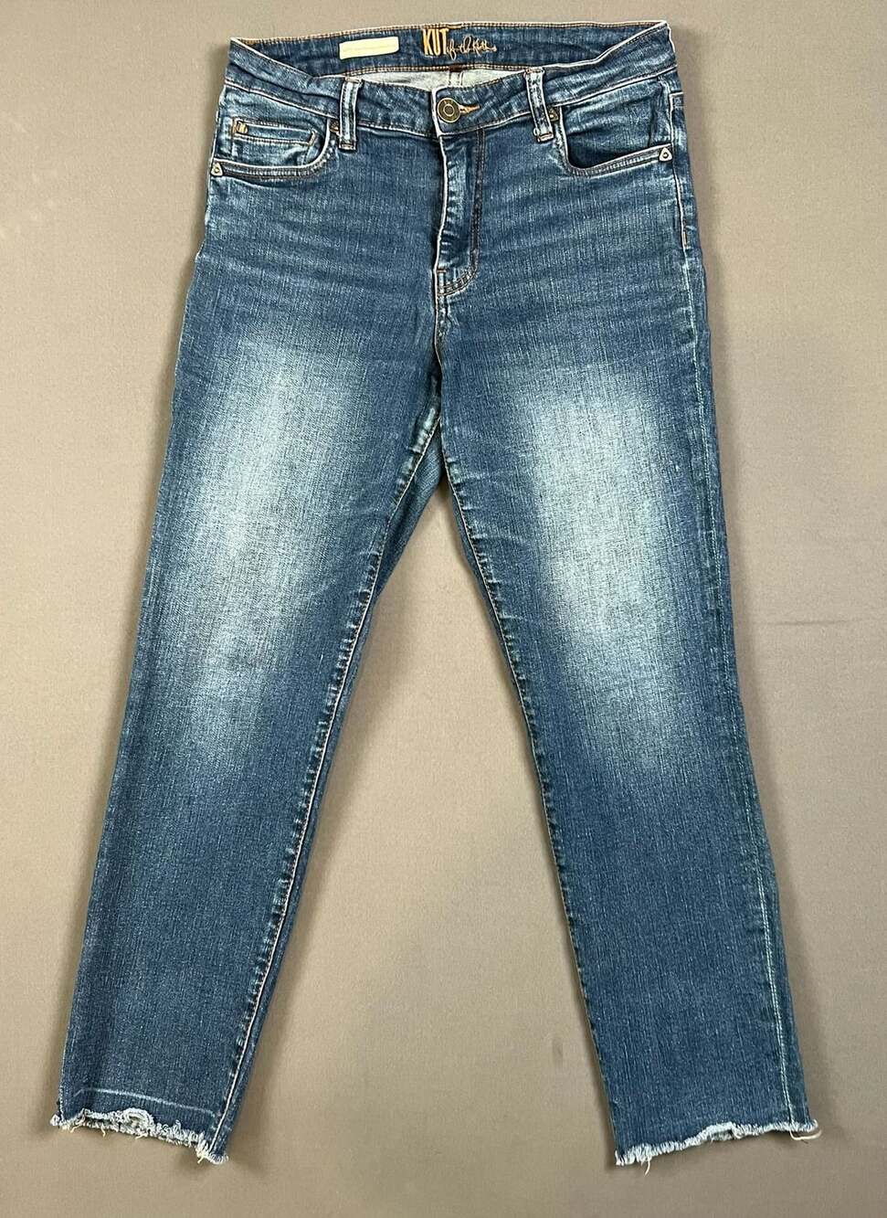 KUT from the Kloth Katy High Rise Ankle Straight Leg Size 6 Blue Jeans